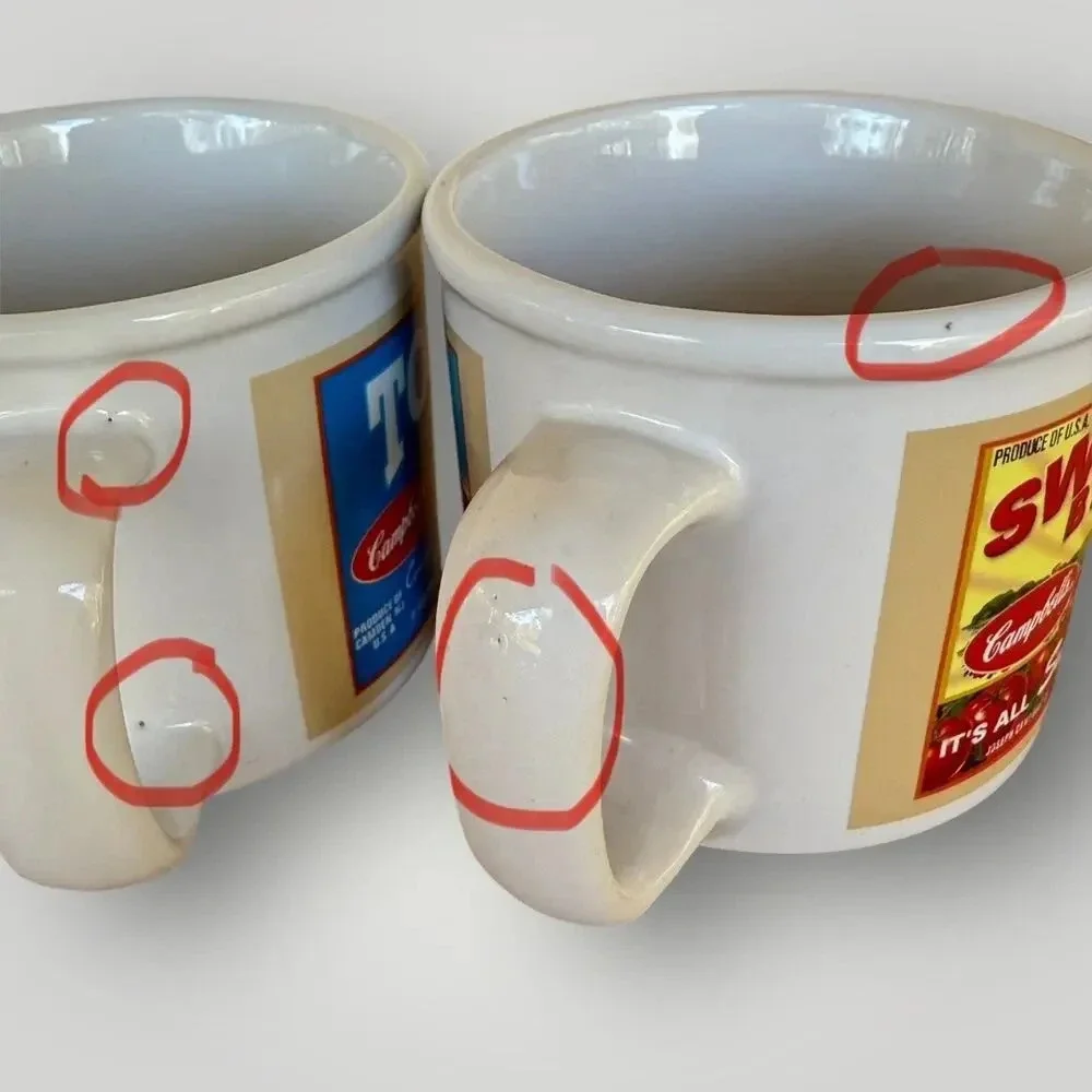 Campbell's Vintage Soup Mugs 2005 Set of 2 Collectible Houston Harvest 16 oz - Picture 10 of 10